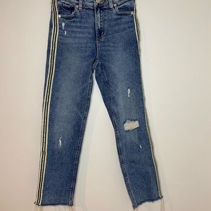Dynamite cropped flared jeans with side detailing